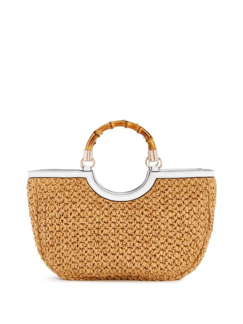 Guess Siria Straw Girlfriend Satchel Wit | GUESS-SN28938