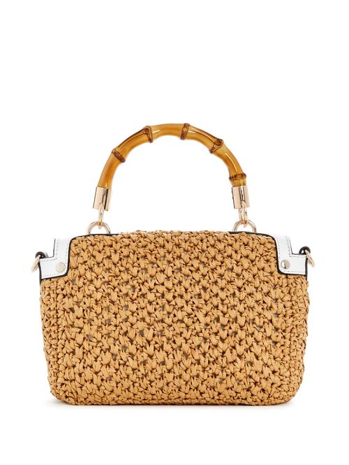 Guess Siria Straw Top Handle Bag Wit | GUESS-SN28937