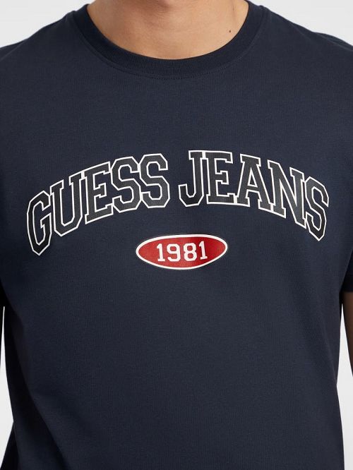 Guess Slim 1981 Tee Blauw | GUESS-SN30512