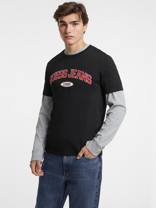 Guess Slim 1981 Tee Zwart | GUESS-SN30563