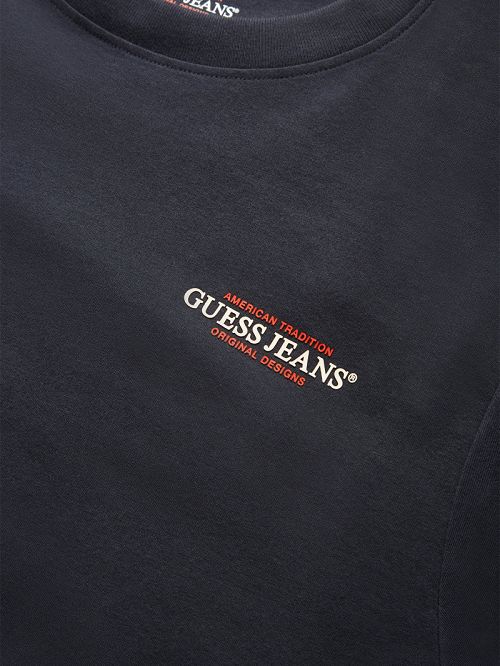 Guess Slim American Tradition Tee Blauw | GUESS-SN30500