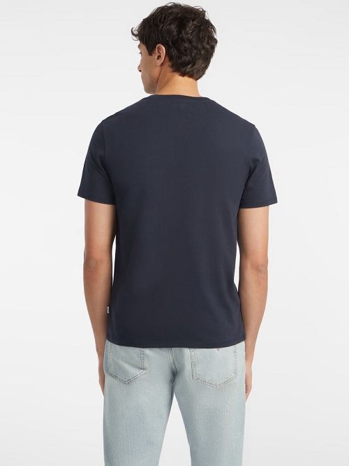 Guess Slim American Tradition Tee Blauw | GUESS-SN30500