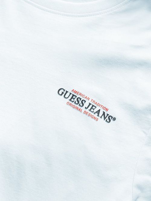 Guess Slim American Tradition Tee Blauw | GUESS-SN30501