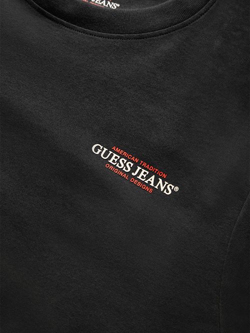 Guess Slim American Tradition Tee Zwart | GUESS-SN30493