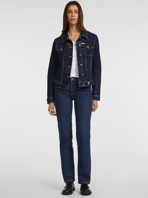 Guess Slim Denim Trucker Jacket Blauw | GUESS-SN26703