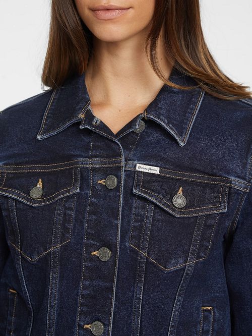 Guess Slim Denim Trucker Jacket Blauw | GUESS-SN26703