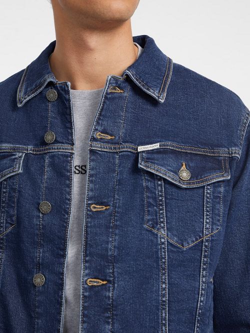 Guess Slim Denim Trucker Jacket Blauw | GUESS-SN30831
