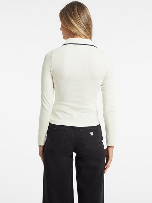Guess Slim Embroidered Logo Polo Wit | GUESS-SN27307