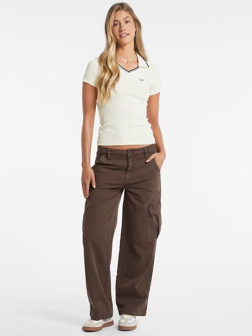 Guess Slim Embroidered Logo Polo Wit | GUESS-SN27309