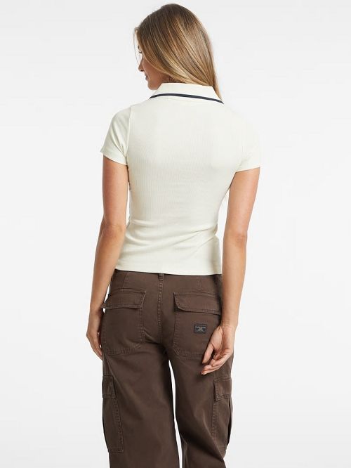 Guess Slim Embroidered Logo Polo Wit | GUESS-SN27309
