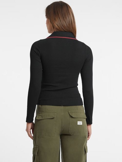 Guess Slim Embroidered Logo Polo Zwart | GUESS-SN27501