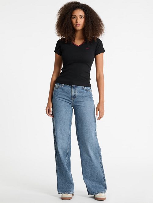Guess Slim Embroidered Logo Polo Zwart | GUESS-SN27308
