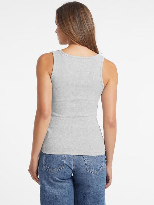 Guess Slim Embroidered Logo Tank Grijs | GUESS-SN27318