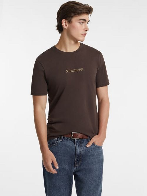 Guess Slim Embroidered Logo Tee Bruin | GUESS-SN30657