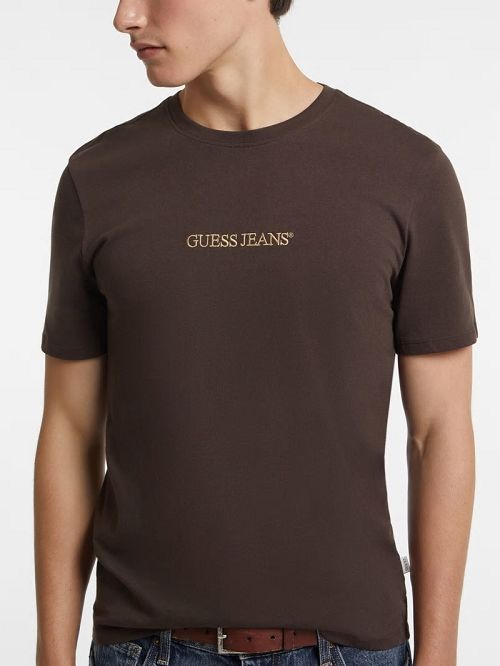 Guess Slim Embroidered Logo Tee Bruin | GUESS-SN30657