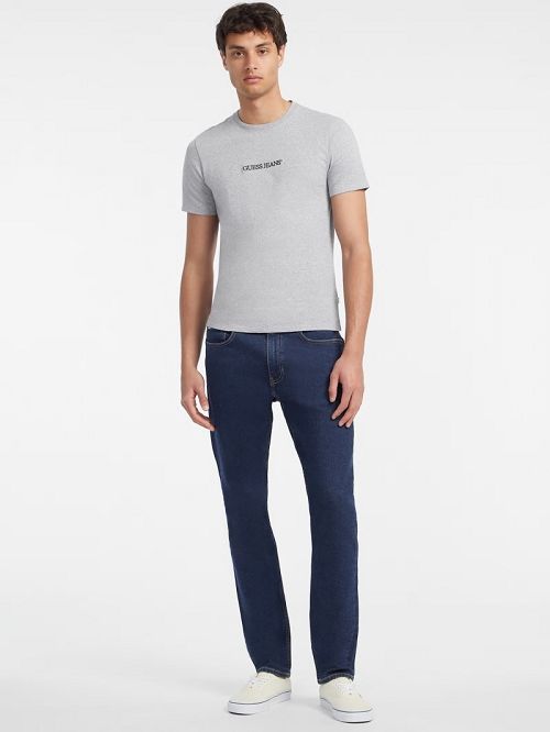 Guess Slim Embroidered Logo Tee Grijs | GUESS-SN30575