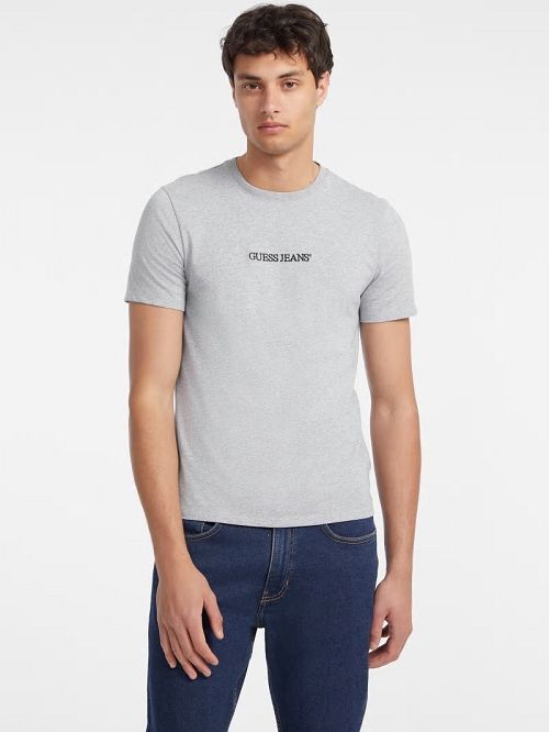 Guess Slim Embroidered Logo Tee Grijs | GUESS-SN30575