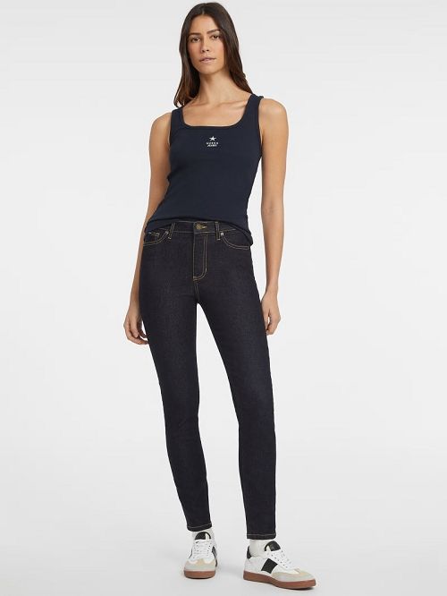Guess Slim Embroidered Star Tank Blauw | GUESS-SN27195