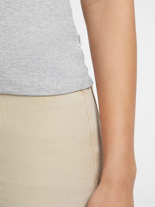 Guess Slim Embroidered Star Tank Grijs | GUESS-SN27204