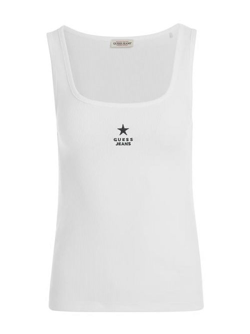 Guess Slim Embroidered Star Tank Wit | GUESS-SN27415