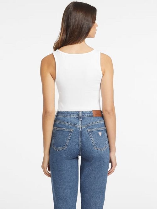 Guess Slim Embroidered Star Tank Wit | GUESS-SN27415