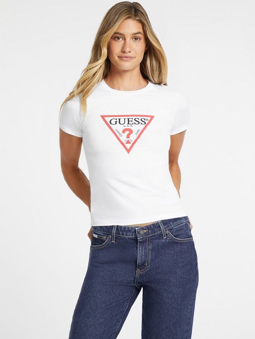 Guess Slim Iconic Tee Wit | GUESS-SN27438