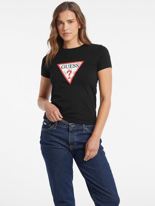 Guess Slim Iconic Tee Zwart | GUESS-SN27423