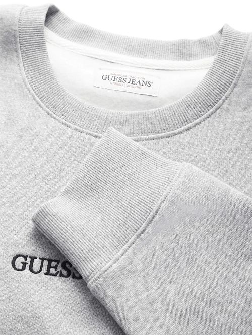 Guess Slim Logo Crewneck Sweatshirt Grijs | GUESS-SN31527