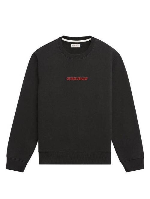 Guess Slim Logo Crewneck Sweatshirt Zwart | GUESS-SN31495