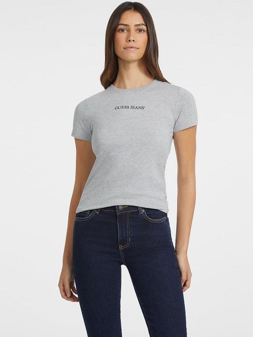 Guess Slim Logo Tee Grijs | GUESS-SN27124