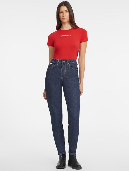 Guess Slim Logo Tee Rood | GUESS-SN27202