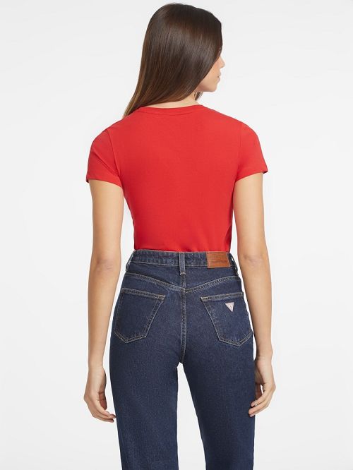 Guess Slim Logo Tee Rood | GUESS-SN27202