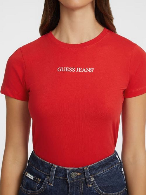 Guess Slim Logo Tee Rood | GUESS-SN27202