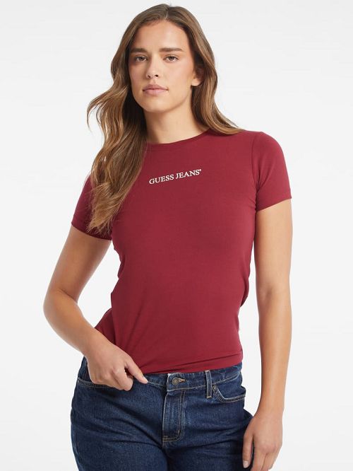 Guess Slim Logo Tee Rood | GUESS-SN27288
