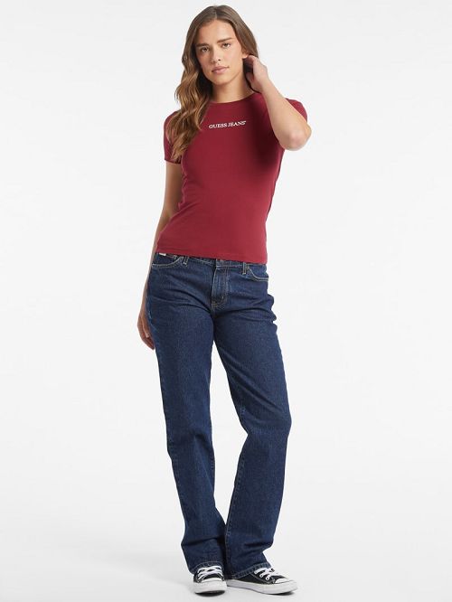 Guess Slim Logo Tee Rood | GUESS-SN27288
