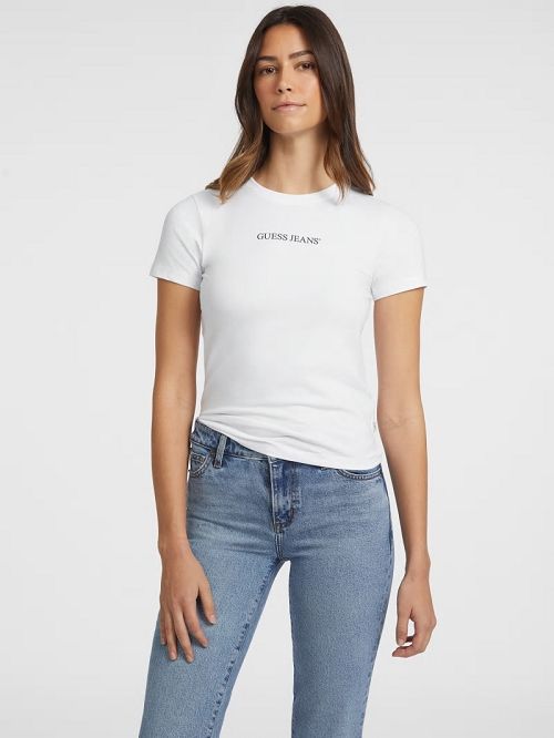 Guess Slim Logo Tee Wit | GUESS-SN27169