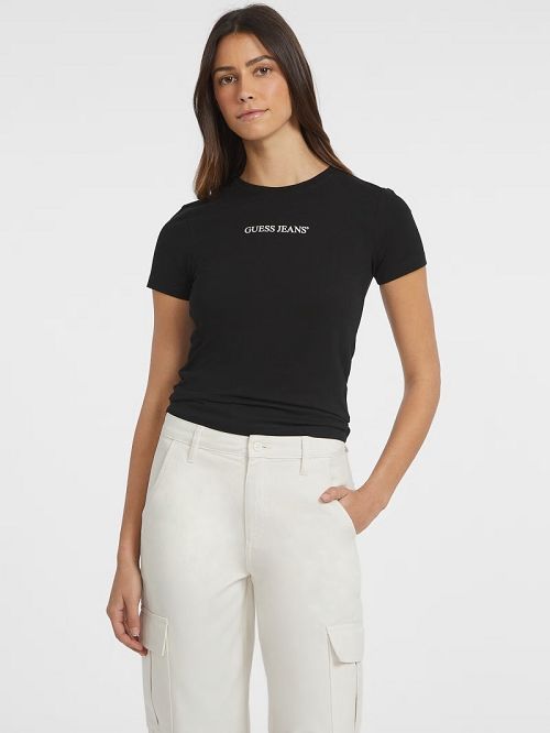 Guess Slim Logo Tee Zwart | GUESS-SN27207