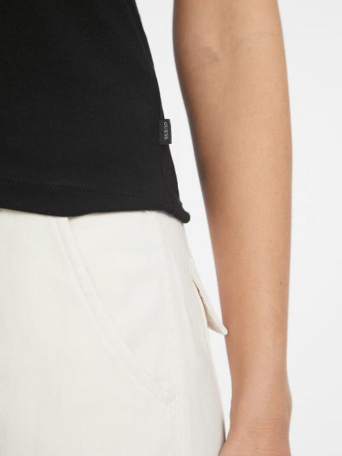 Guess Slim Logo Tee Zwart | GUESS-SN27207