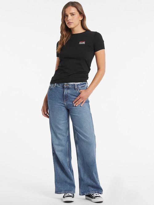 Guess Slim Logo Tee Zwart | GUESS-SN27324