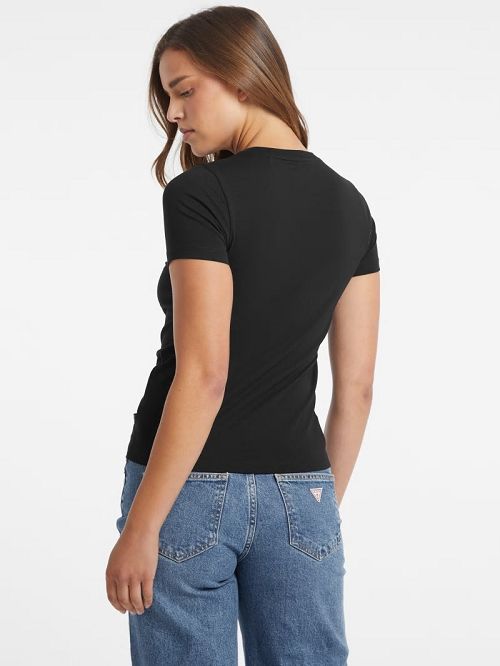 Guess Slim Logo Tee Zwart | GUESS-SN27324