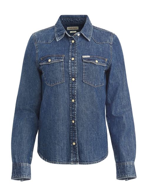 Guess Slim Long-Sleeve Denim Shirt Blauw | GUESS-SN26658