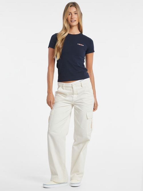 Guess Slim Mini American Tradition Tee Blauw | GUESS-SN27264