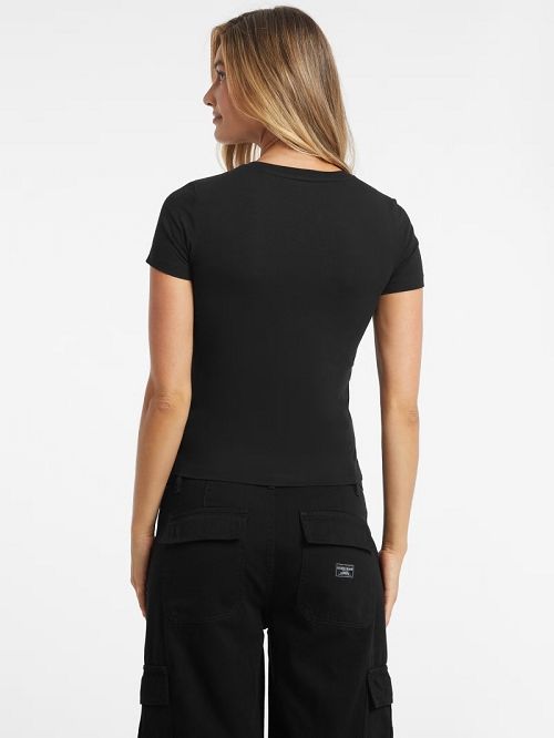 Guess Slim Mini American Tradition Tee Zwart | GUESS-SN27319