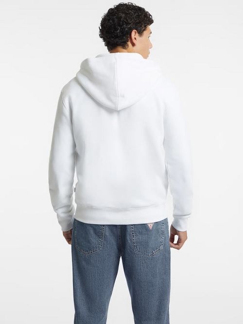 Guess Slim Mini Patch Zip-Up Hoodie Wit | GUESS-SN31484