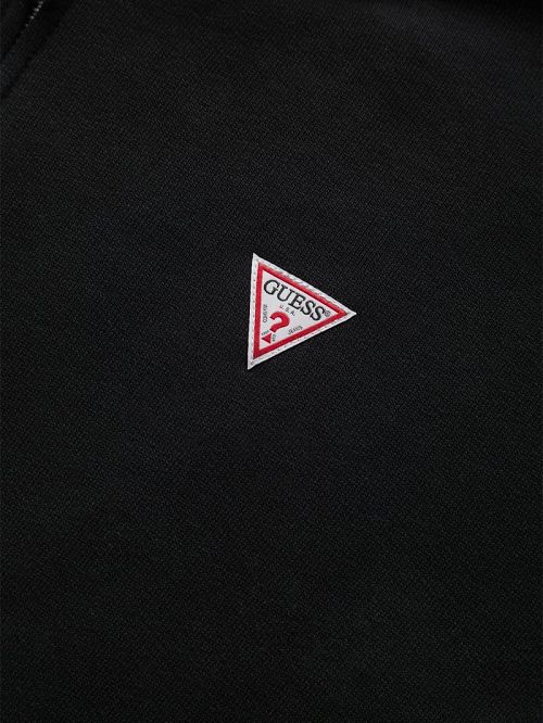 Guess Slim Mini Patch Zip-Up Hoodie Zwart | GUESS-SN30786