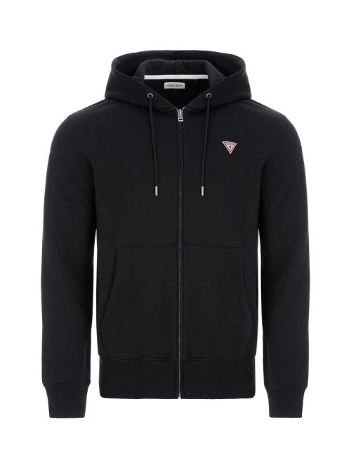 Guess Slim Mini Patch Zip-Up Hoodie Zwart | GUESS-SN31492