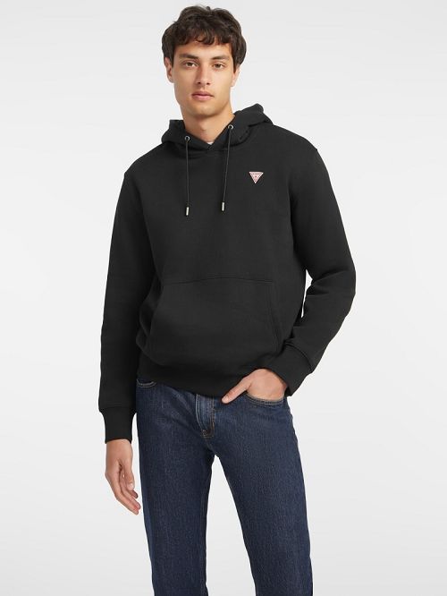 Guess Slim Mini Triangle Hoodie Zwart | GUESS-SN31013
