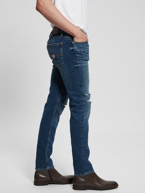 Guess Slim Tapered Jeans Blauw | GUESS-SN30351