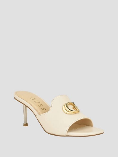 Guess Snapps G Kitten Mules Wit | GUESS-SN29867