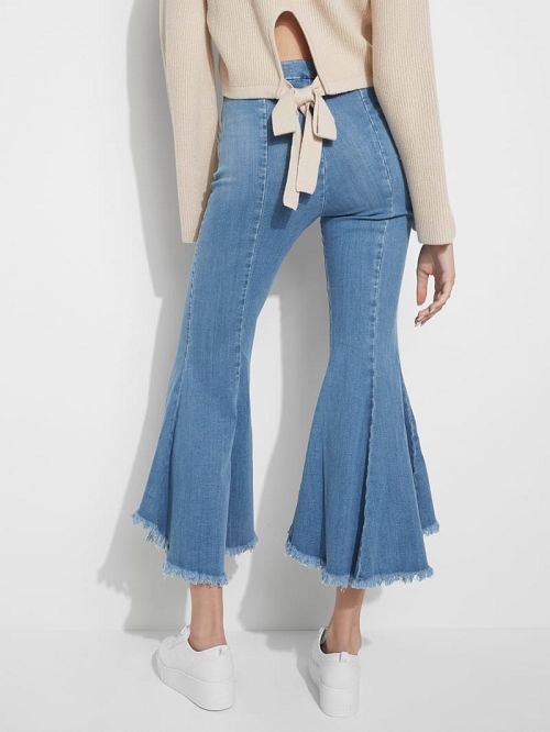 Guess Sofia 1981 High-Rise Flared Jeans Blauw | GUESS-SN26554